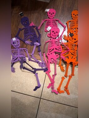 Halloween decorations Colorful Skeleton Decorations - Purple, Pink, Oran